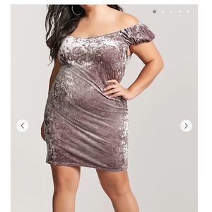 New Cream crushed velvet plus size dress 0X